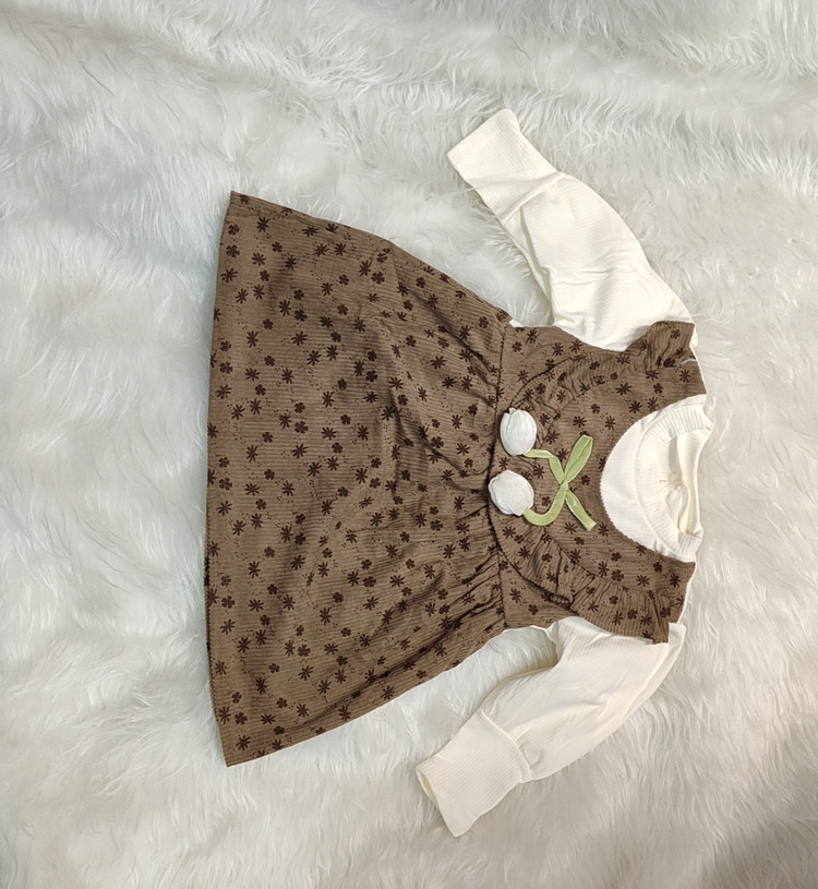 پیراهن دخترانه بچگانه گل رز وادراتی