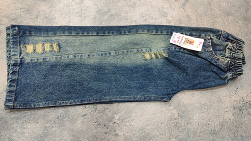 شلوار لی مدل شافل زاپ دار بچگانه