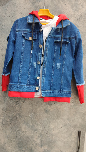 ست کت جین کلاه دار بچگانه