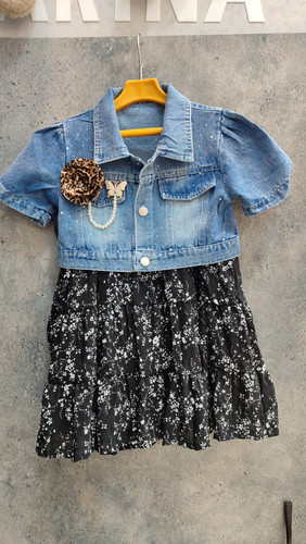 ست کت جین پیراهن اورجینال بچگانه