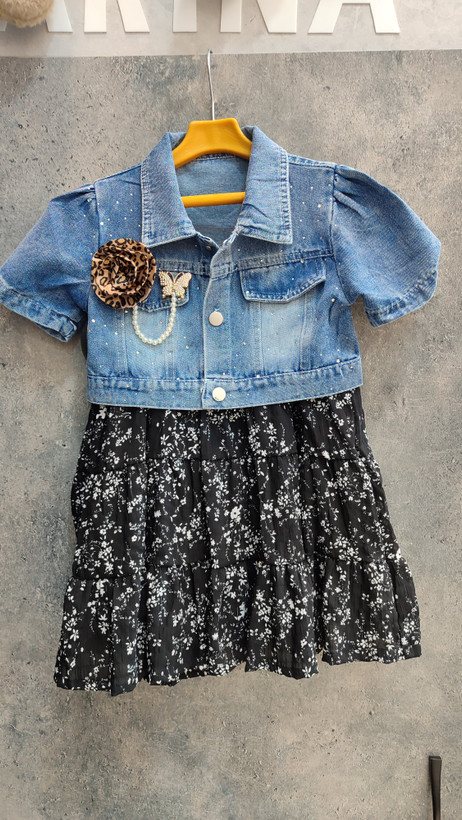 ست کت جین پیراهن اورجینال بچگانه