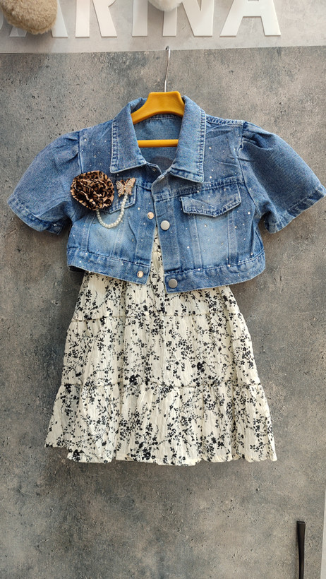 ست حت جین پراهن وادراتی بچگانه دخترانه