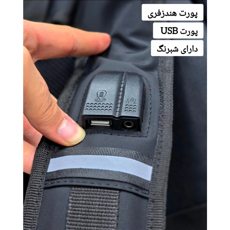کوله پشتی اسپرت پارچه دیبا خارجی سه خانه لپتاپ دار ضد تعریق