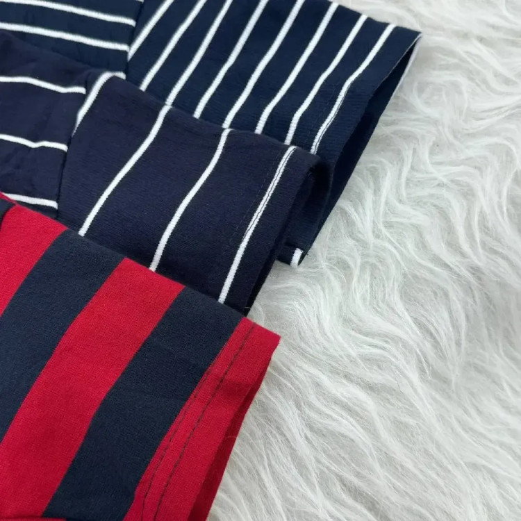 کراپ راه راه کبریتی چهارفصل زنانه دخترانه تنخور شیک سایز S M L XL XXL