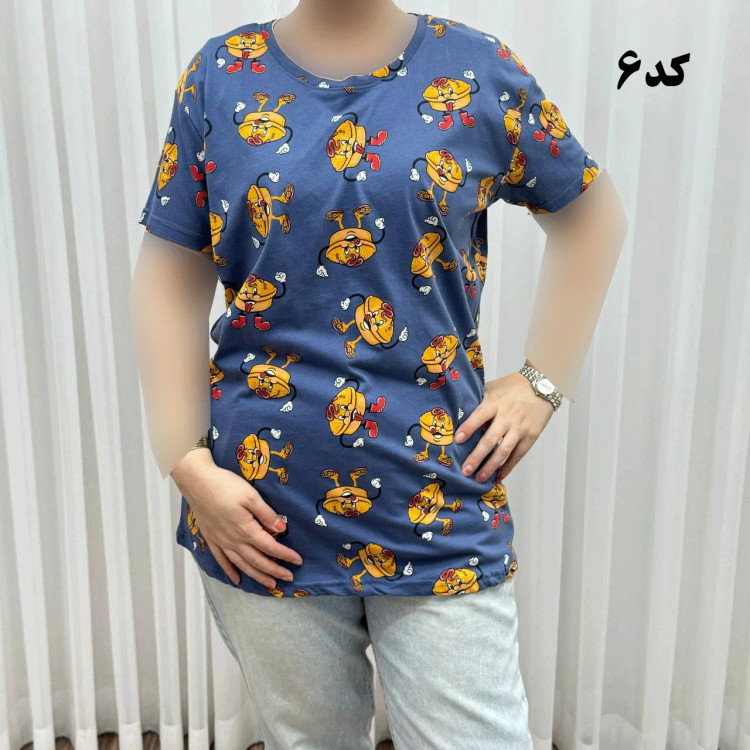 تیشرت طرحدار H&M کد 1170 آبرفت و رنگ رفت ندارد چروک نمیشود سایزبندی کامل S تا XXXL