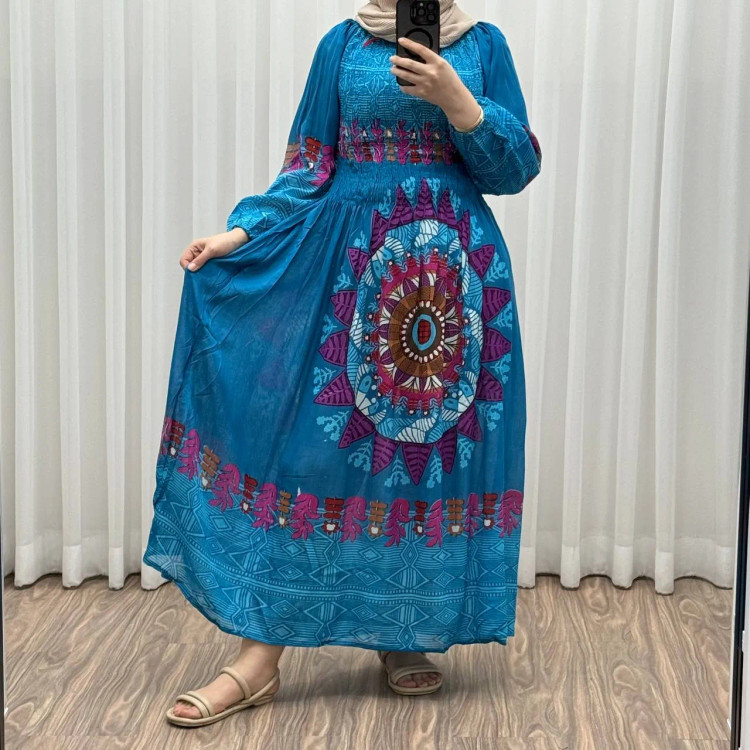 پیراهن وارداتی نخ کریشه مدل خورشید فری سایز تا 52 چهارفصل شیک و راحت سایه نمیندازد